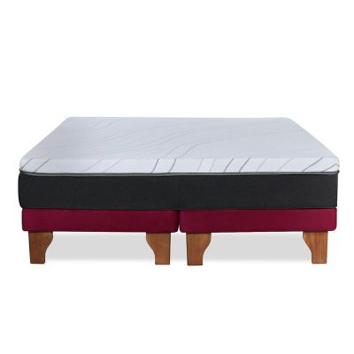 Imagen 2 del producto CAMA ZEN TOP FOAM HYBRID TELA BURDEO 2PZA