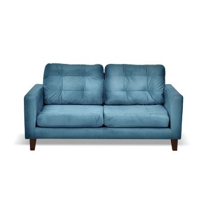 Sofa Napoles 2C Tela  Velvet  Azul Petroleo