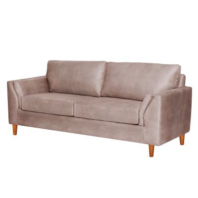 Imagen 2 del producto Sofá Milan 3C Cuero Kentucky Gris Con Asiento de Resortes Pocket