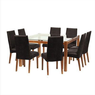 Juego De Comedor Barcelona 1400X1400 S/Cadiz Cuero Negro