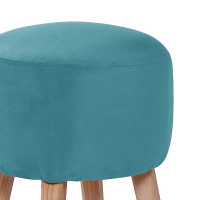 Imagen 2 del producto Pouf Nantes Tela Velvet Turquesa