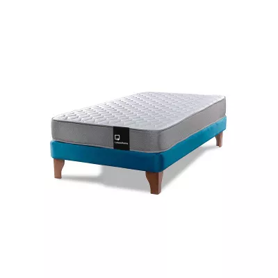 Imagen 2 del producto Cama Europea Zen Best 1.5 Plaza Colchon Resortes Base Dividida Tela Azul