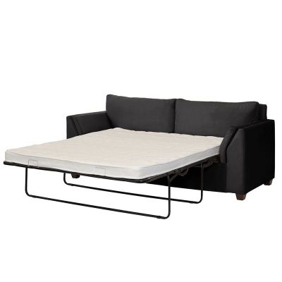 Sofá Cama Milan 2PL Tela Velvet Negro Con Asiento de Resortes Pocket