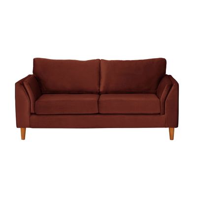 Sofá Milan 2C Tela Velvet Chocolate Con Asiento de Resortes Pocket