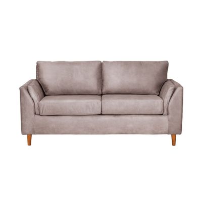 Sofá Milan 2C Cuero Kentucky Gris Con Asiento de Resortes Pocket