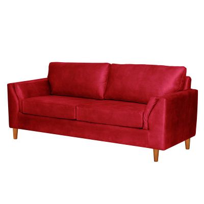 Imagen 2 del producto Sofá Milan 3C Cuero Kentucky Rojo Con Asiento de Resortes Pocket