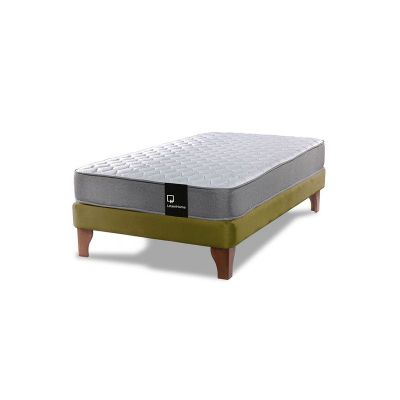 Imagen 2 del producto Cama Europea Zen Best 1.5 Plaza Colchon Resortes Base Dividida Tela Pistacho