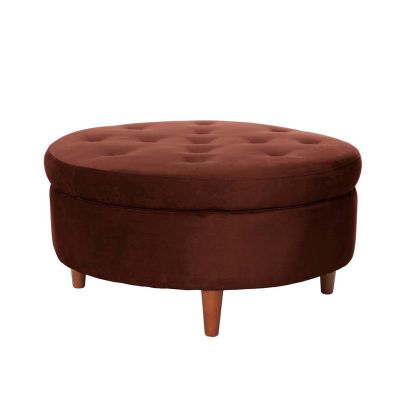 Pouf Paris  Tela Velvet Chocolate