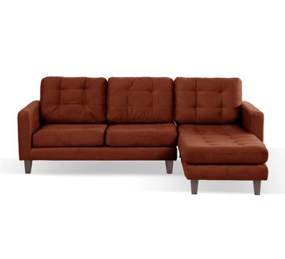 Sofa Chaiselong Der Napoles Tela Velvet  Chocolate