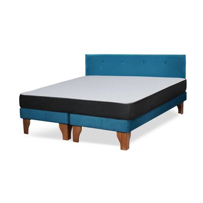 Imagen 2 del producto Cama Europea Zen Roller Colchon Comprimido 2 Plazas Tela Azul