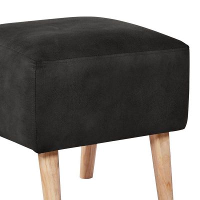 Imagen 2 del producto Pouf Burdeos  Cuero Kentucky Negro