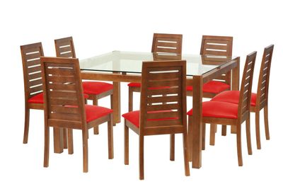 Juego De Comedor Barcelona 1400X1400 S/Tenerife Pu Rojo