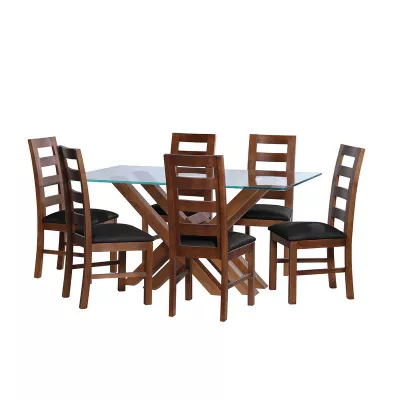 Juego De Comedor Merida 6 Sillas Granada Cuero Kentucky Negro