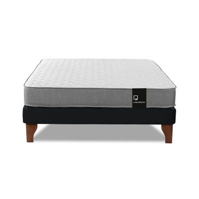 Imagen 2 del producto Cama Europea Zen Best Full 135x190 cm Tela Velvet Negro