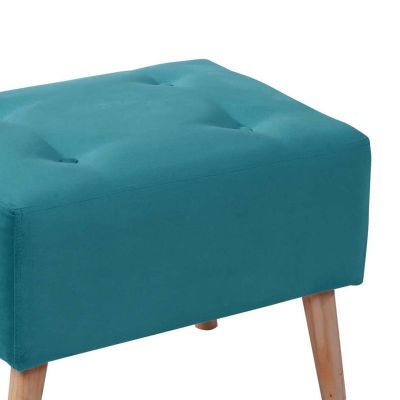 Imagen 2 del producto Pouf Niza Tela Velvet Turquesa