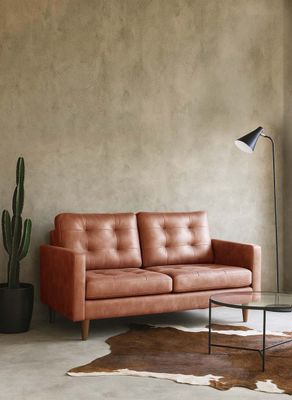 SOFA NAPOLES 2C CUERO KENTUCKY TABACO