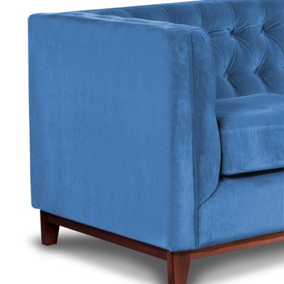 Imagen 2 del producto Sofá Roma 1 Cuerpo Capitoné Tela Velvet Azul Petroleo