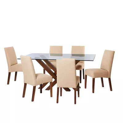 Imagen 1 del producto Juego De Comedor Merida 6 Sillas Cadiz Lino Natural