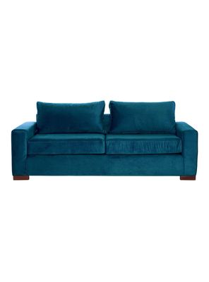 SOFA LIVORNO 3C TELA VELVET AZUL PETROLEO