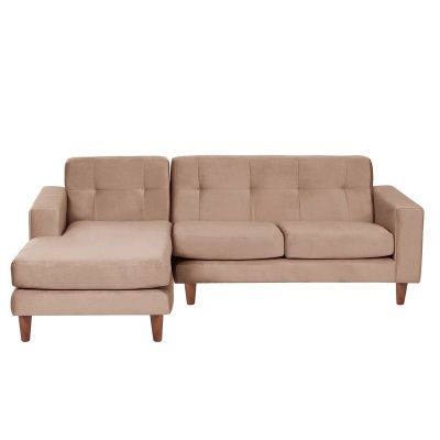 Sofa Chaiselong Izq Salerno Tela  Velvet  Beige