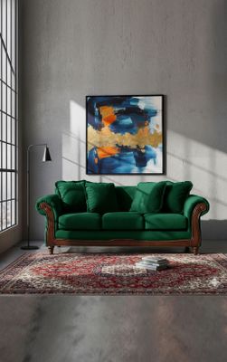 Imagen 1 del producto SOFA RIMINI 3C TELA VELVET VERDE