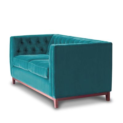 Imagen 2 del producto Sofá Roma 2 Cuerpos Capitoné Tela Velvet Turquesa