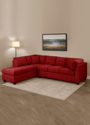 SECCIONAL PADUA IZQ TELA VELVET BURDEO