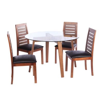 Juego De Comedor Valencia S/Tenerife Cuero Negro