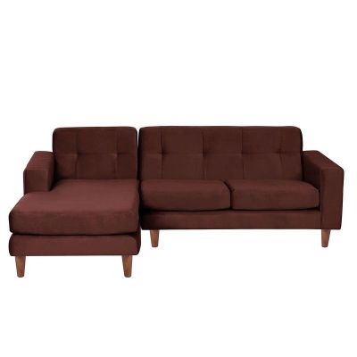 Sofa Chaiselong Izq Salerno Tela  Velvet  Chocolate
