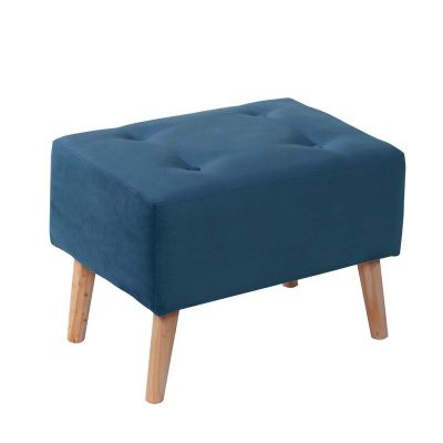 Pouf Niza Tela Velvet Azul Petroleo