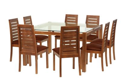 Juego De Comedor Barcelona 1400X1400 S/Tenerife Cuero Cafe Moro