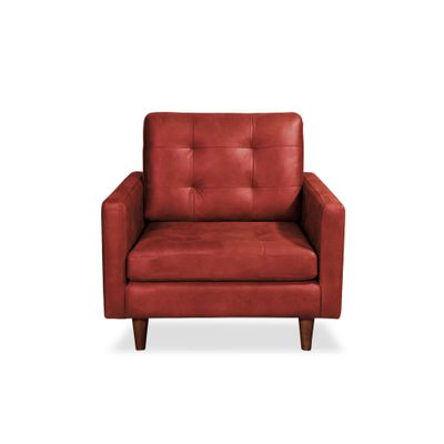 Sofa Napoles 1 Cuerpo Cuero Kentucky Rojo