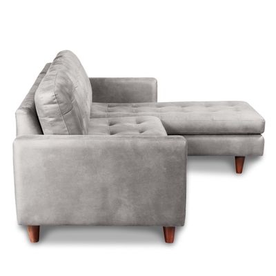 Imagen 2 del producto SOFA CHAISELONG DER NAPOLES CUERO KETUCKY GRIS