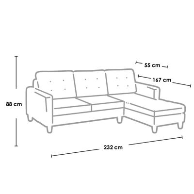 Imagen 2 del producto Sofa Seccional Derecho Napoles Tela Velvet Negro