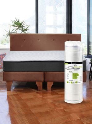 Imagen 1 del producto Cama Europea Zen Roller 2 Plazas Colchon Comprimido Espuma Tela Chocolate