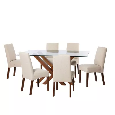 Juego De Comedor Merida 6 Sillas Cadiz Lino Blanco