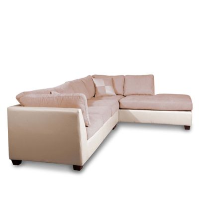 Imagen 2 del producto SECCIONAL PADUA DER PU BEIGE/TELA VELVET BEIGE