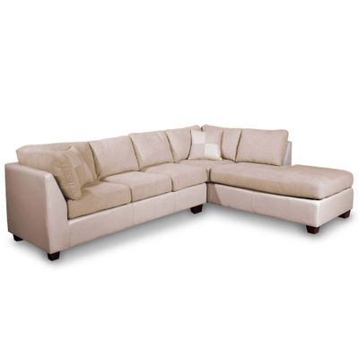 Imagen 2 del producto SECCIONAL PADUA DER PU BEIGE/TELA VELVET BEIGE