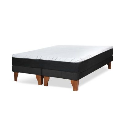 Imagen 2 del producto Cama Europea Zen Pro Colchon Resortes 2 Plazas Base Dividida Tela Negro