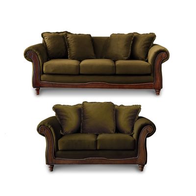 LIVING RIMINI 3-2 TELA VELVET VERDE