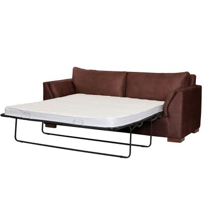 Imagen 1 del producto Sofá Cama Milan 2PL Cuero Kentucky Café Moro Con Asiento de Resortes Pocket