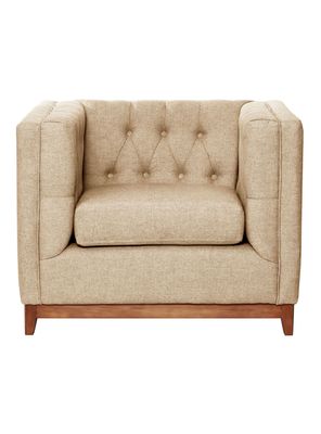 Sofá Roma 1 Cuerpo Capitoné Lino Natural