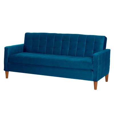 Imagen 2 del producto FUTON GENOVA  TELA VELVET AZUL PETROLEO