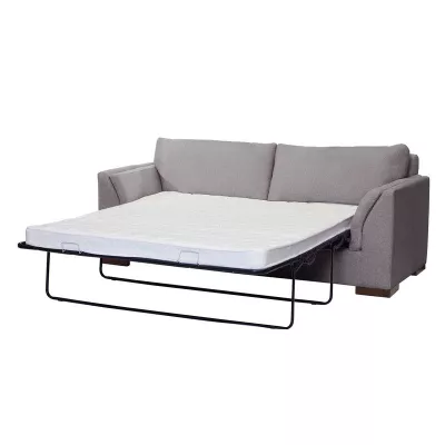 Sofá Cama Milan 2PL Lino Gris Claro Con Asiento de Resortes Pocket
