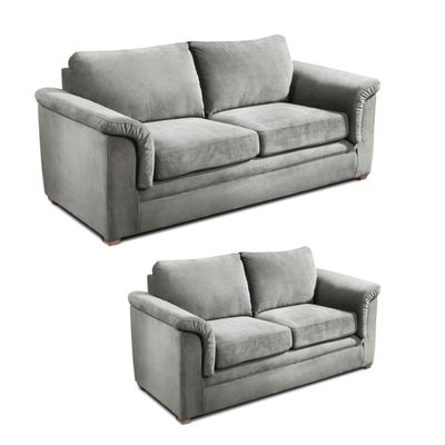 Imagen 2 del producto LIVING ANCONA 3-2 TELA  VELVET  GRIS