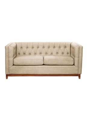 Sofá Roma 2 Cuerpos Capitoné Lino Natural