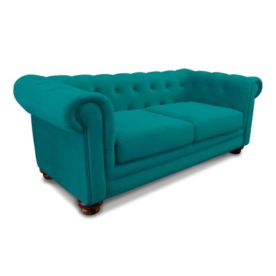 Imagen 2 del producto SOFA FLORENCIA 3C TELA VELVET TURQUESA