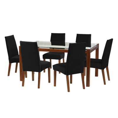 Juego De Comedor Barcelona 1600X1000 S/Cadiz Tela Negro