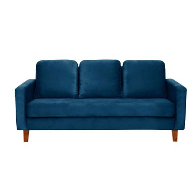 SOFA VENECIA 3C TELA VELVET AZUL PETROLEO