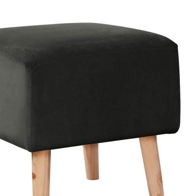 Imagen 2 del producto Pouf Burdeos Tela Velvet Negro